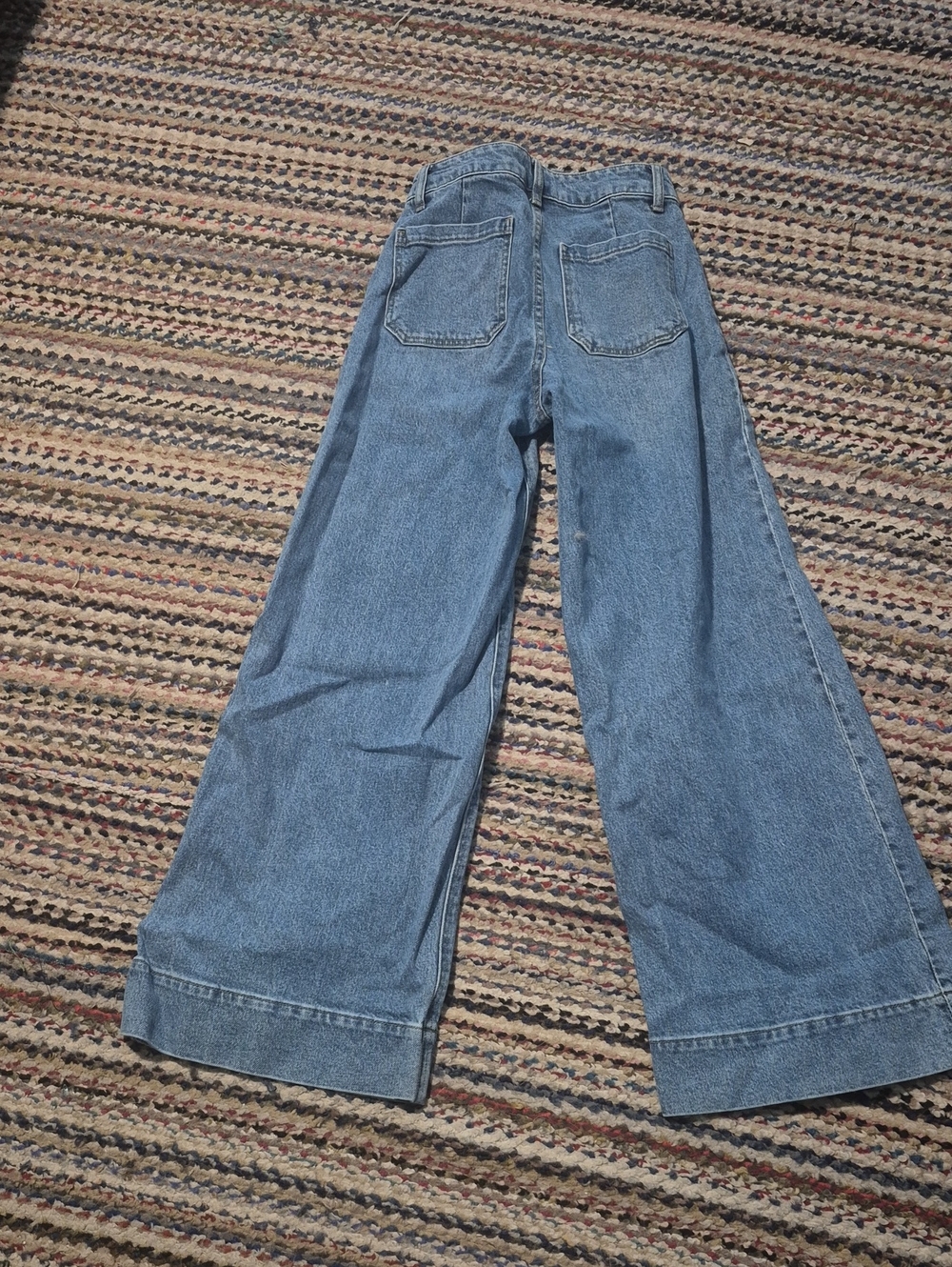 Wide Leg High-Rise Women's Jeans - Light Blue